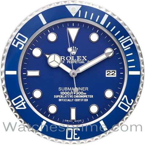 rolex submariner wall clock blue|genuine Rolex wall clock.